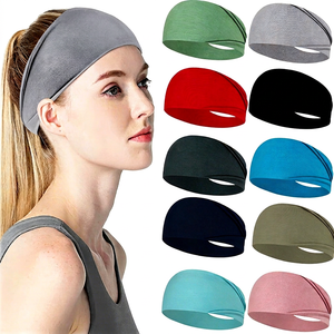 Polyester Yoga Sports <b>Headband</b> Sweat Wicking Quick Dry Anti Slip Custom Logo <b>Running</b> Hair Bands <b>Women</b> Men Hair Accessories - Product Image 1