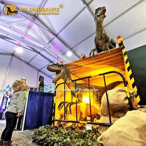 R AD046 <span class=keywords><strong>Parc</strong></span> des dinosaures, Vélociraptor animatronique réaliste en cage à vendre - Product Image 2