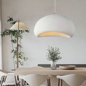 Wabi Sabi Style Chandelier Cream Round LED Pendant <b>Light</b> Three Head E26 <b>Switch</b> Control For Living Room Home Lighting Fixture - Product Image 4