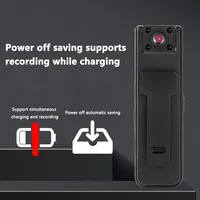 Mini Cámara CCD Portátil 1080P HD con Visión Nocturna Infrarroja, Lente Giratoria de 180°, Clip Trasero, MicroSD TF, para Deportes al Aire Libre y Ciclismo, Cámara A9