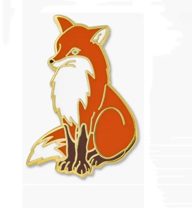 Custom Kawaii Cartoon Animal Lapel Pin Brooch Metal Badge Pin Lovely Fox Enamel Pin