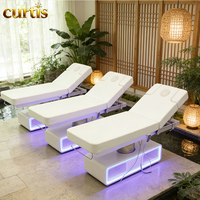 Table de massage électrique professionnelle de luxe en cuir avec éponge haute densité et 3 moteurs réglables pour salon de beauté, hôtel, chambre et salon