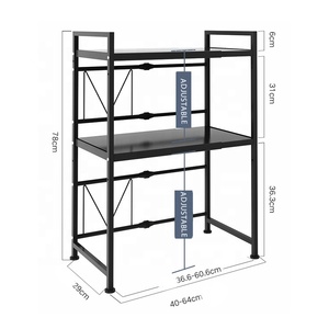 Su e giù per il Design di regolazione telescopica sinistra e destra cucina cremagliera forno a microonde impilabile e retrattile ripiano di stoccaggio - Product Image 3