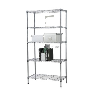 5-tier chrome assembler étagères en treillis métallique pour le stockage - Product Image 1
