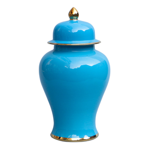Tarro de cerámica esmaltado azul, recipiente de almacenamiento de porcelana, decorativo, jengibre, popular, proveedor de China - Product Image 1