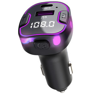 Transmetteur FM BT 5.3 pour voiture FM LED Radio lecteur de musique adaptateur de voiture QC3.0 & Type-C PD 18W avec appel mains libres chargeur de voiture - Product Image 2