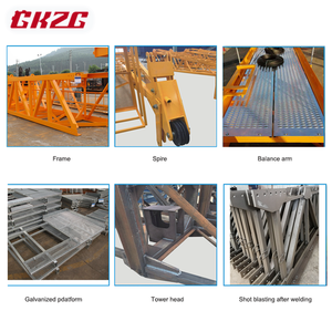 GKZG 40m سلسلة Topkit المحمول رافعة برجية 60m <span class=keywords><strong>70m</strong></span> طول ذراع الرافعة بدون رباعات 4ton 8 طن 10 طن 16 طن قدرة التحميل المقدرة المستخدمة - Product Image 5