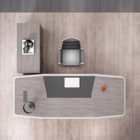 Bureau de direction moderne de luxe, ensemble de table et de chaise de bureau modulaire en MDF, montage facile