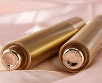 Flacon vide rond de 15 ml pour crème contour des yeux et huile essentielle, avec applicateur roll-on à pression par le bas pour massage