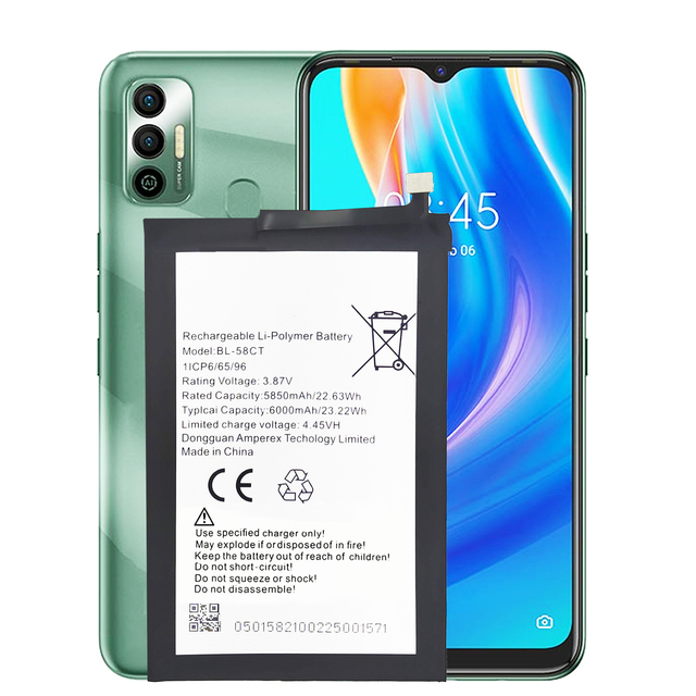 Wholesale Factory Price Low Price Cell Phone Replace Battery for Tecno BL-58CT Spark7 KF6 KE6J KF6P Lithium Polymer Battery