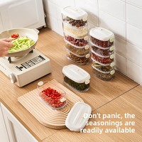 Boîte de rangement pour épices en plastique transparent de qualité alimentaire, compatible micro-ondes, 800-1000 ml, pot hermétique pour cuisine domestique, pour le Sichuan