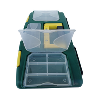 Boîte à outils portable antivol robuste à double boucle de 14 pouces 340x180x130 mm Ensemble de boîtes de rangement pour outils à main en plastique pour la maison