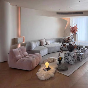Moderno Simple sofá <span class=keywords><strong>individual</strong></span> hogar vacío compresión crema estilo tela para dormitorio balcón sala de estar Casual perezoso sofá silla - Product Image 5