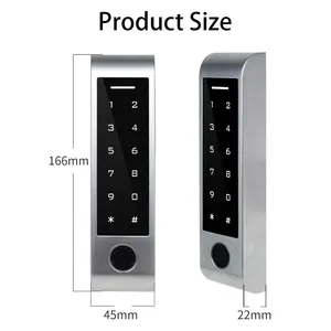 K2 स्मार्ट दरवाजा प्रविष्टि अभिगम नियंत्रण TTlock पासवर्ड और फिंगरप्रिंट बॉयोमीट्रिक ताला कार्ड रीडर 13.56MHz Mifare के साथ संगत