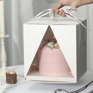 Decorative Transparent Clear PET Cake Gift Box For Birthday Wedding