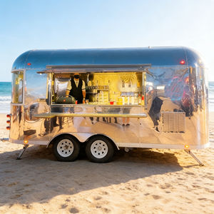 รถเข็นขายของสแตนเลสทรงโค้งพร้อมไฟนีออนหลากสีสำหรับขายเครื่องดื่มและขนมในเวลากลางคืน - Product Image 5