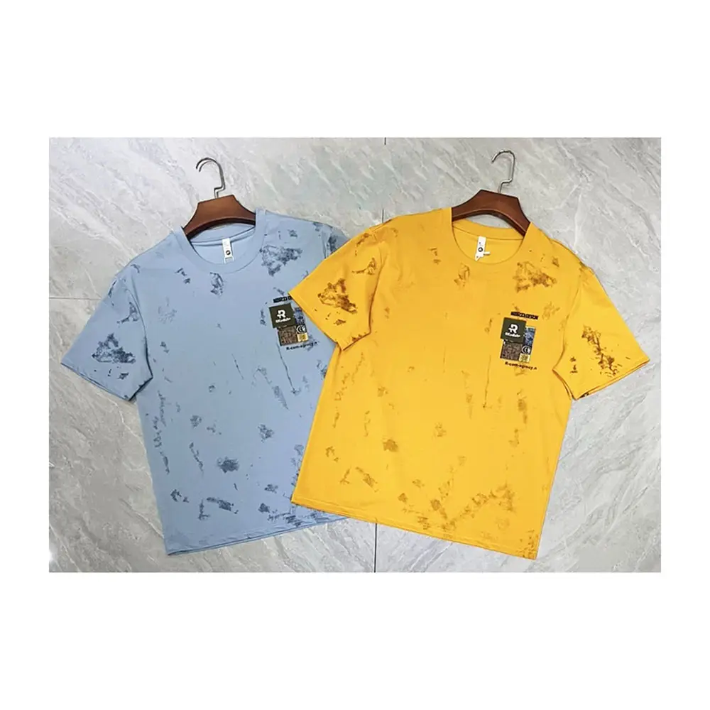Hoge Kwaliteit Gsdql Print Heren S Tshirt Met Letter Vierkante Patch In Geel Blauw Streetwear Stijl