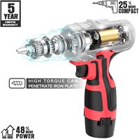 Kit d'outils pour tournevis électrique, perceuse sans fil de 18 V, tournevis électrique 12V, mandrin sans clé 3/8 "avec chargeur