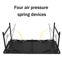 Table pliante multifonctionnelle d'extérieur avec quatre vérins hydrauliques, idéale pour le camping et les pique-niques