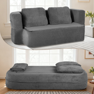 Sofá Cama Convertible Queen de 78 Pulgadas, Modelo Cloud, sin Estructura, con Manta, Tela Scott, Sofá Modular de Dos Plazas, Esponja de Alta Densidad, Sin Necesidad de Ensamblaje - Product Image 1
