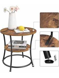 Moderna mesa de centro de metal negro mate en forma de C con asa elegante mesa auxiliar para sofás - Product Image 2