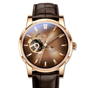 Montre automatique PONIGER 41,5 mm avec affichage jour/nuit 24 heures, chronographe, boîtier en acier 316L, verre saphir, mouvement Seiko, 5 ATM - Product Image 1