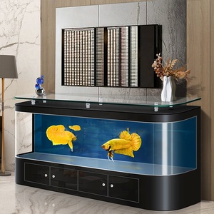 Luxury Glass <strong>and</strong> Plastic Coffee Table with Aquarium Tea Table TV Cabinet <strong>Fish</strong> <strong>Tank</strong> <strong>Stand</strong> <strong>and</strong> Lamp for Household Use - Product Image 4