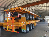 Remorque semi-plate à double essieu de 40 pieds avec suspension de bogie Matériau en acier