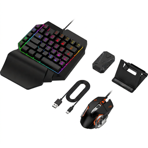 Combo de Teclado y Ratón para Juegos con Cable 4 en 1, Convertidor para Juegos PUBG Mobile en IOS y Android - Product Image 1