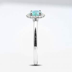 Fantastic ty fantastik rüya takı S925 gümüş yuvarlak turmalin Paraiba Halo açacağı Cz yüzük nişan söz alyanslar - Product Image 3