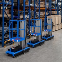 Piattaforma di Sollevamento Monomast in Alluminio Source Mfr, Piccola Piattaforma Elevatrice per Manutenzione Aerea Interna
