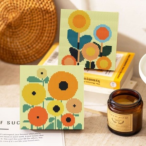 Kit d'art miniature XIXI 5D peint à la main, toile imprimée en acrylique de forme irrégulière avec motif floral - Product Image 3