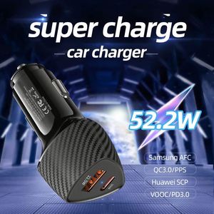 Universal Device USB A+C Car Charger Fast Charging PD30w USB QC3.0 Car Charger for Mobile Phone Car Charger - Product Image 2