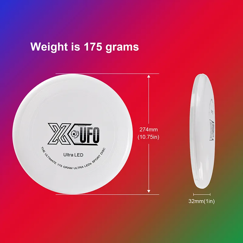 충전식 175g 사용자 정의 LED 프리즈비 Type-C 인터페이스 Led 플라잉 디스크 tosy 스마트 야외 스포츠 프리즈비 빛