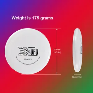 Frisbee LED tipo C recarregável personalizado 175g interface LED disco voador para esportes ao ar livre inteligente frisbee com luz