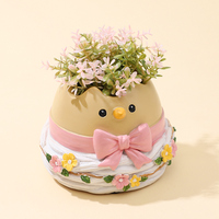 Petit pot de fleurs en résine en forme de nid de poussin, porte-stylo, panier kawaii fait main avec trou de drainage personnalisé, emballage facile à assembler