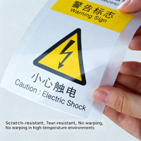 Étiquette de sécurité d'avertissement en PVC, imperméable, anti-UV, durable, haute visibilité, signalisation de danger électrique pour machines, autocollant auto-adhésif