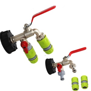 <span class=keywords><strong>Robinet</strong></span> bibcock en alliage de zinc durable avec corps fileté interne pour machines à laver, réservoirs d'eau, conduites, deux sorties, couleur argent - Product Image 4