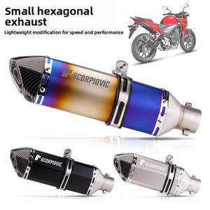 Pot d'échappement modifié en acier inoxydable pour <span class=keywords><strong>moto</strong></span> R25/R3/Z400 Yongyuan 350 Small Ninja Z250SL, petit tuyau hexagonal - Product Image 4