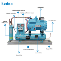 Unité de condensation à refroidissement par eau et à économie d'énergie avec compresseur à piston semi-hermétique, équipée d'accessoires de haute qualité et stables