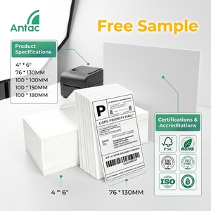 Étiquettes thermiques pliées <span class=keywords><strong>Antac</strong></span>, résistantes à l'huile, imperméables, sensibles à la chaleur, étiquettes d'expédition personnalisées, 4x6 pouces, impression directe sur papier, taille personnalisée - Product Image 1