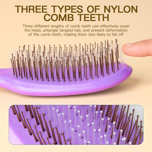 Brosse à cheveux à ailettes personnalisée, brosse à cheveux volumineuse, massage profond du cuir chevelu pour femmes - Product Image 5