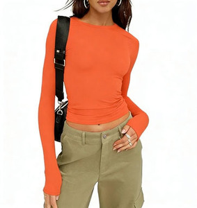 Camiseta Ajustada de Manga Corta/Larga para Mujer, Estilo Casual, para Primavera/Verano - Product Image 4