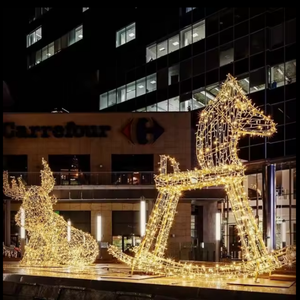 Decoraciones LED, gran adorno navideño con motivo de caballo iluminado con LED para exteriores - Product Image 3