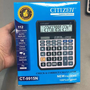 เครื่องคิดเลขพลังงานแสงอาทิตย์ Citizen Ct9915n 14 หลัก ตรวจสอบและแก้ไขคำคำนวณทางการเงิน เครื่องคิดเลขตั้งโต๊ะ - Product Image 1