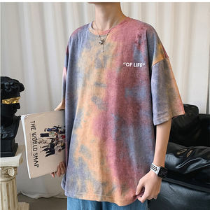 フード付きゲセンダカップルTシャツブラックヴィンテージTシャツTシャツタイダイTシャツ - Product Image 3