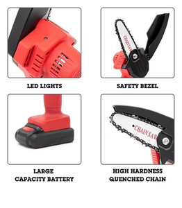 Meilleure <span class=keywords><strong>mini</strong></span> tronçonneuse électrique sans fil de 6 pouces, qualité bricolage, tronçonneuse à batterie portative avec verrou de sécurité - Product Image 6