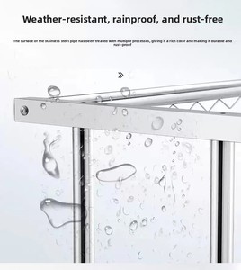 Stendibiancheria Pieghevole a Doppio Livello in Acciaio Inox Resistente 2M, Antivento, per Alimenti, Spezie, Vestiti, da Bagno - Product Image 4