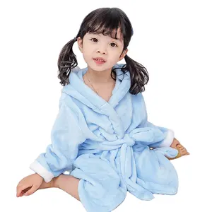 어린이 목욕 타월 플란넬 소년 소녀 만화 모자 슈퍼 연수 아기 홈 드레스