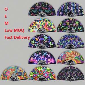 Abanico de Mano Grande Personalizado de Bambú UV de 33 cm, Hecho a Mano, Duradero, Ecológico, con Impresión Digital, Diseño Clásico de Dibujos Animados, Arte Folclórico Chino, Novedad - Product Image 5